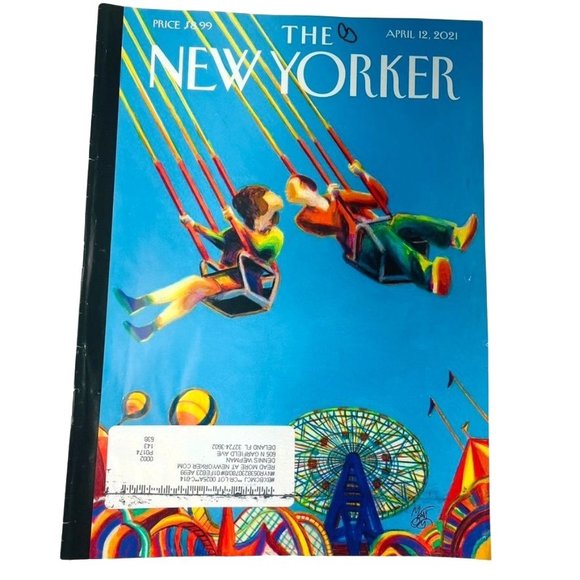 The New Yorker Magazine April 12 2021 u Cover Coney Island Swings Back Lorenzo M - Picture 1 of 3
